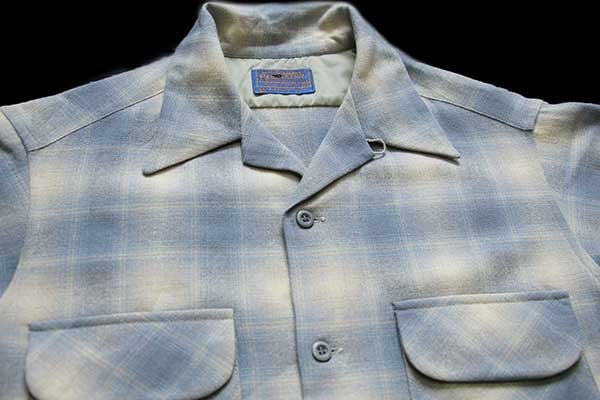 ヴィンテージUSA製  70's ペンドルトン オンブレ チェック オープンカラーシャツ