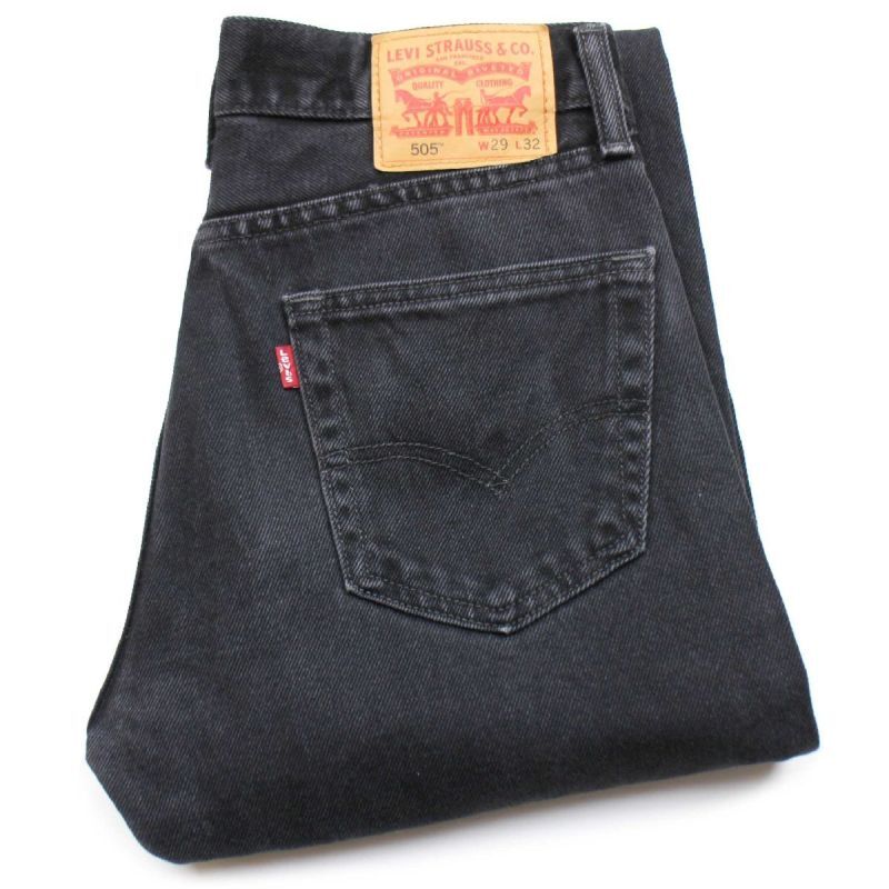 メキシコ製 Levi'sリーバイス 505 ダメージ ブラック デニムパンツ w29