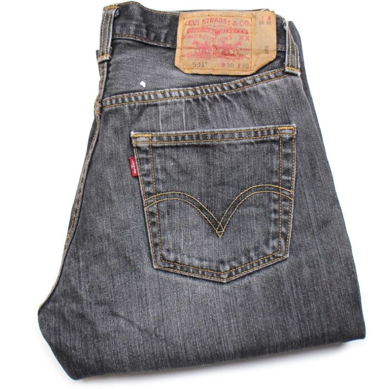 00s メキシコ製 Levi'sリーバイス 501 USED加工 先染め ブラック