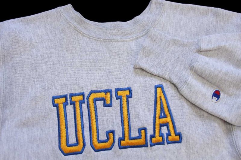 90s USA製 Championチャンピオン UCLA 刺繍 リバースウィーブ ...
