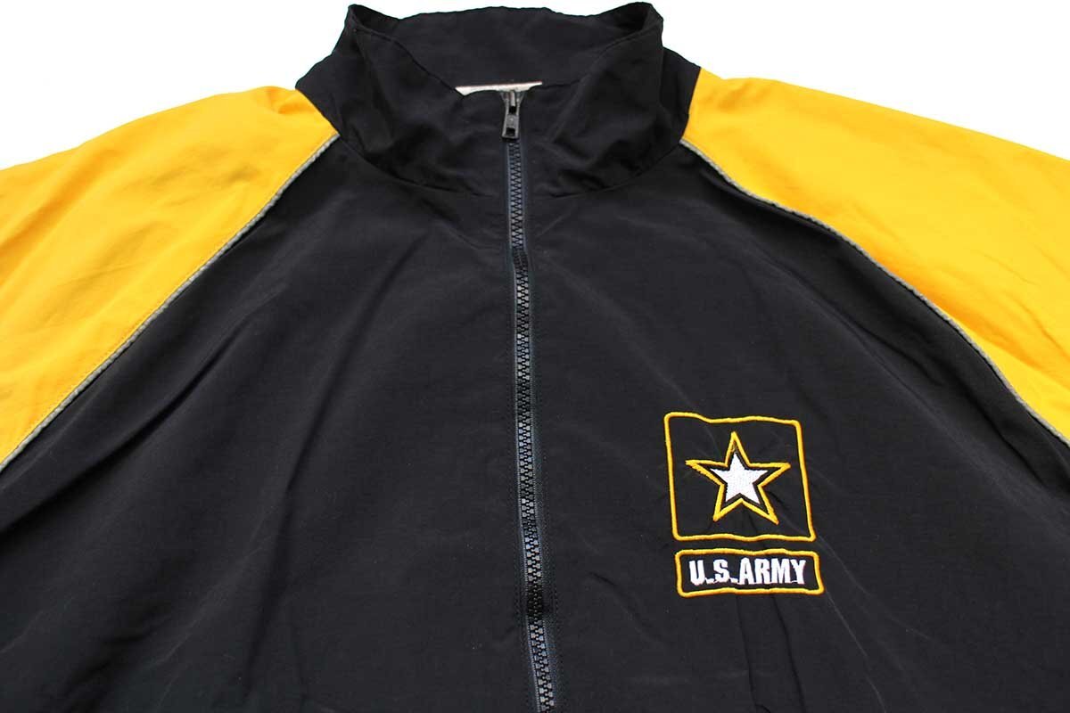 00s 米軍 U.S.ARMY ロゴ刺繍 RECRUITING ナイロンジャケット 黒 XL-R 