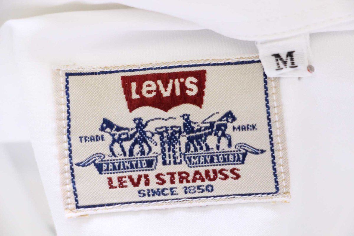 90s イタリア製 Levi'sリーバイス ロゴ刺繍 ボタンダウン コットン 