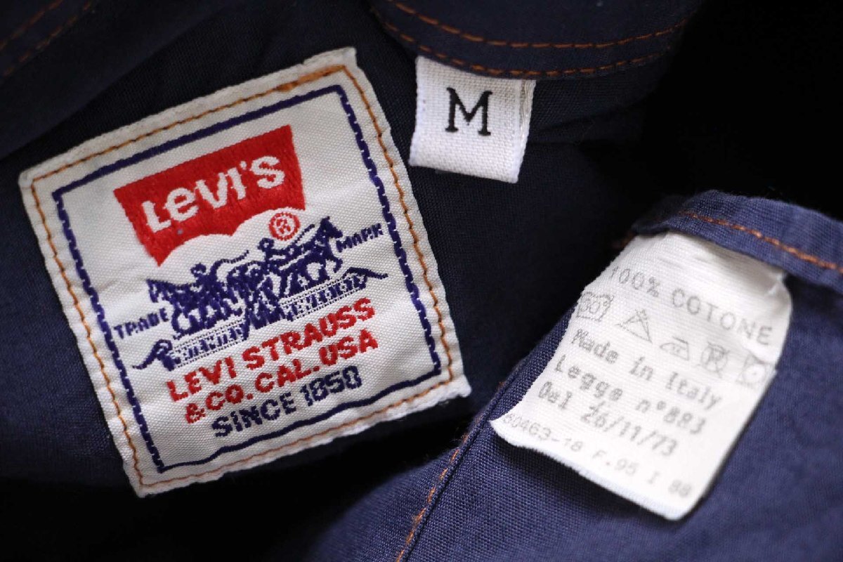 90s イタリア製 Levi'sリーバイス ロゴ刺繍 ボタンダウン コットン