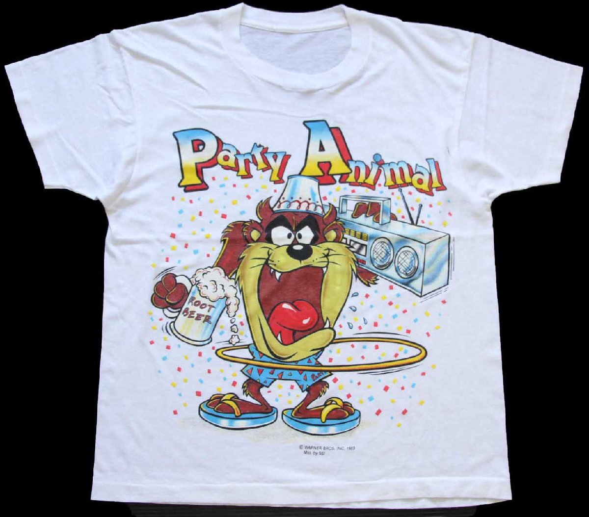 80s WARNER BROS LOONEY TUNES タズマニアンデビル Party Animal Tシャツ 白 - Sixpacjoe Web  Shop