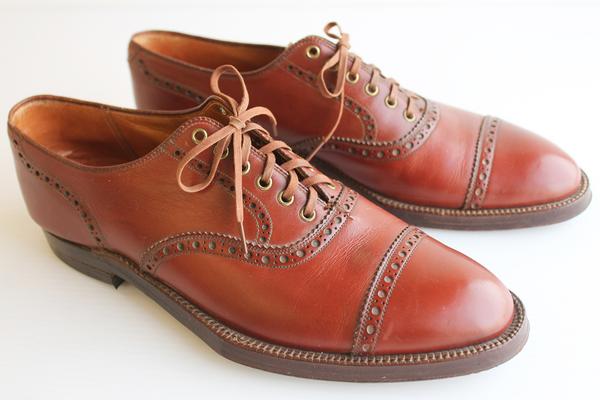 ジョンストンアンドマーフィー　紳士靴　米国製　焦茶色　超美品　US8.5D 細め