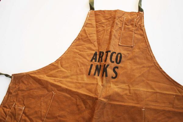 ビンテージ work apron エプロン 古着 キャンバス生地 - 食器