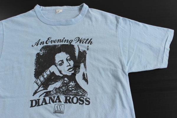 70s USA製 An Evening with DIANA ROSSダイアナ ロス Tシャツ 水色 ...