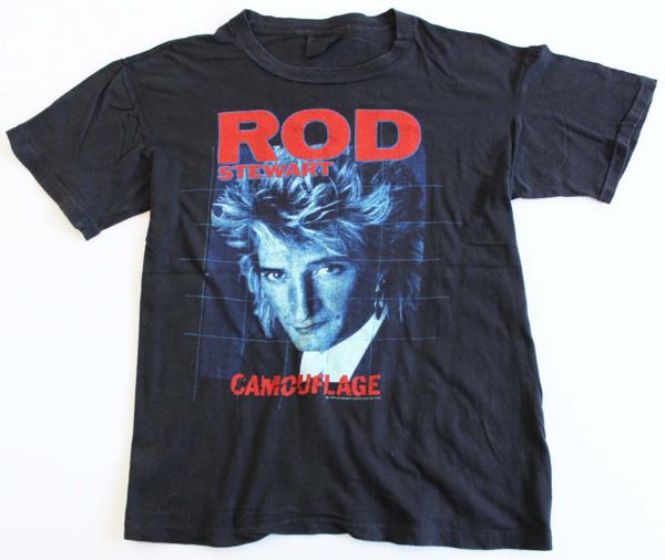 80s ROD STEWARTロッドスチュワート 84ツアー コットンTシャツ 黒 L