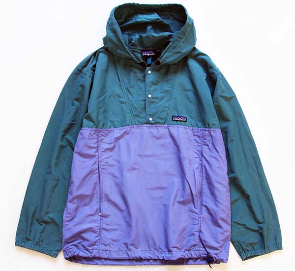 80s USA製 patagoniaパタゴニア ツートン ナイロン アノラックパーカー 薄緑×薄紫 S Sixpacjoe Web Shop