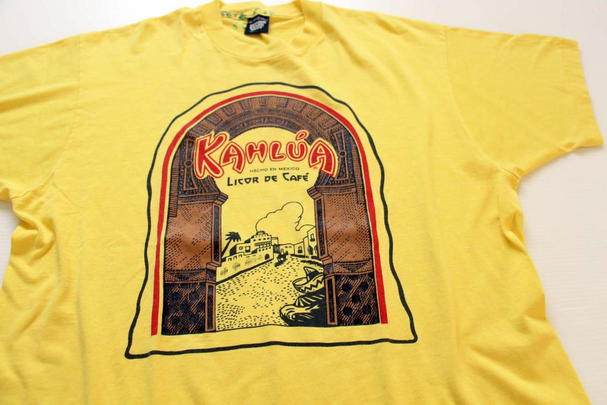 90s USA製 KAHLUAカルーア 両面プリント Tシャツ 黄色 XL - Sixpacjoe