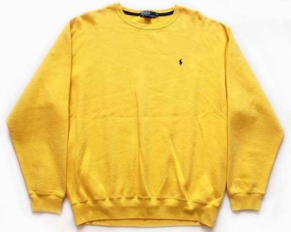 90s ポロ ラルフローレン ワンポイント スウェット 黄 XL - Sixpacjoe