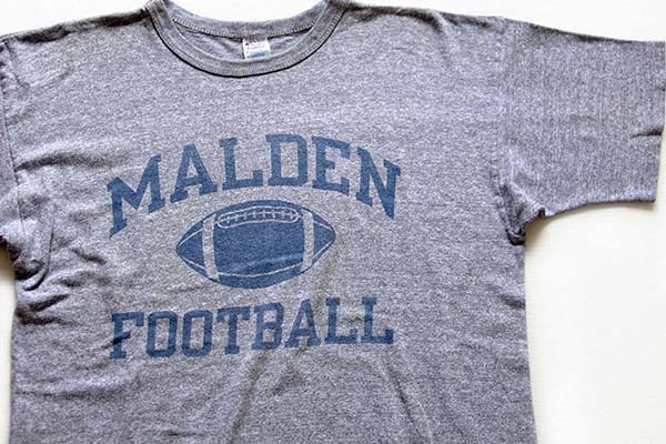 80s USA製 Championチャンピオン MALDEN FOOTBALL 染み込みプリント 88