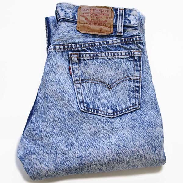 80s USA製 Levi'sリーバイス 501 ケミカルウォッシュ デニムパンツ w30