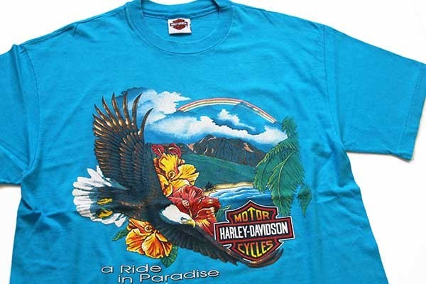 90s Hanes HARLEY-DAVIDSON ハーレー ダビッドソン HAWAII 両面