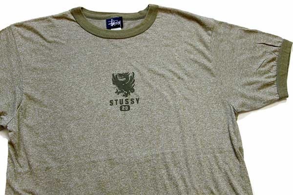 old stussy tシャツ　stussy sports リンガーt