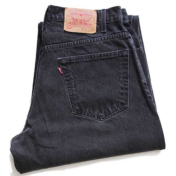 Levi's 560 ブラックデニム テーパード ジーンズ ヴィンテージ - デニム