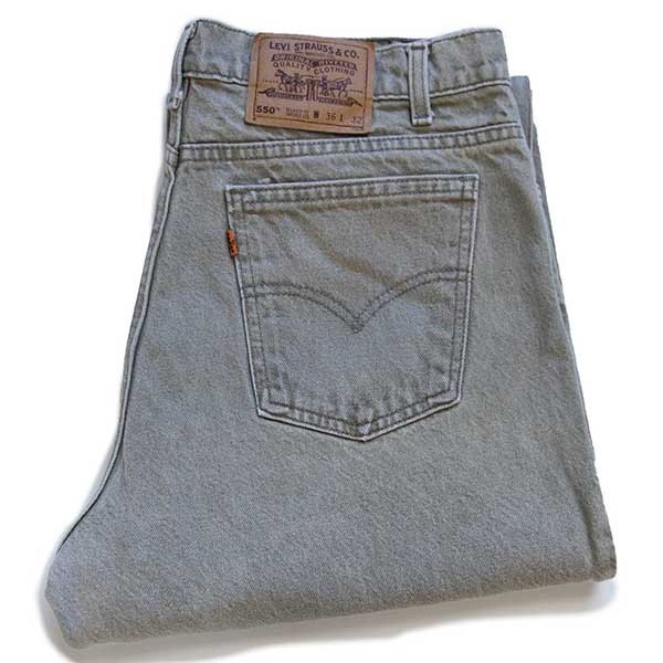 90s USA製 Levi'sリーバイス 550 先染め カラーデニムパンツ グリーン