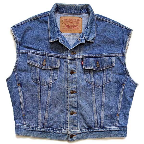 90s USA製 Levi'sリーバイス 70598 デカパッチ カットオフ デニム