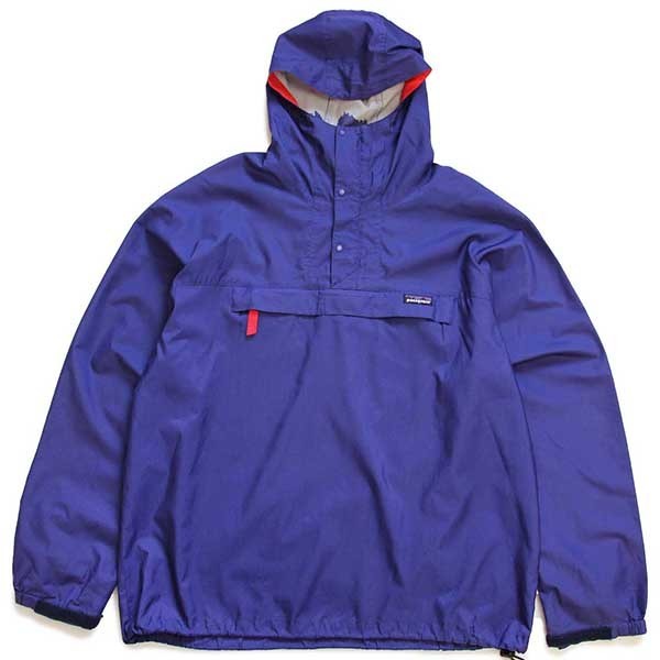 90s patagoniaパタゴニア プルオーバー ナイロンパーカー 青紫 L☆雪