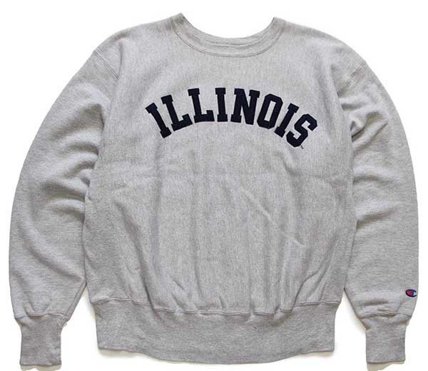 90's】チャンピオン リバースウィーブ ILLINOIS グレー - スウェット